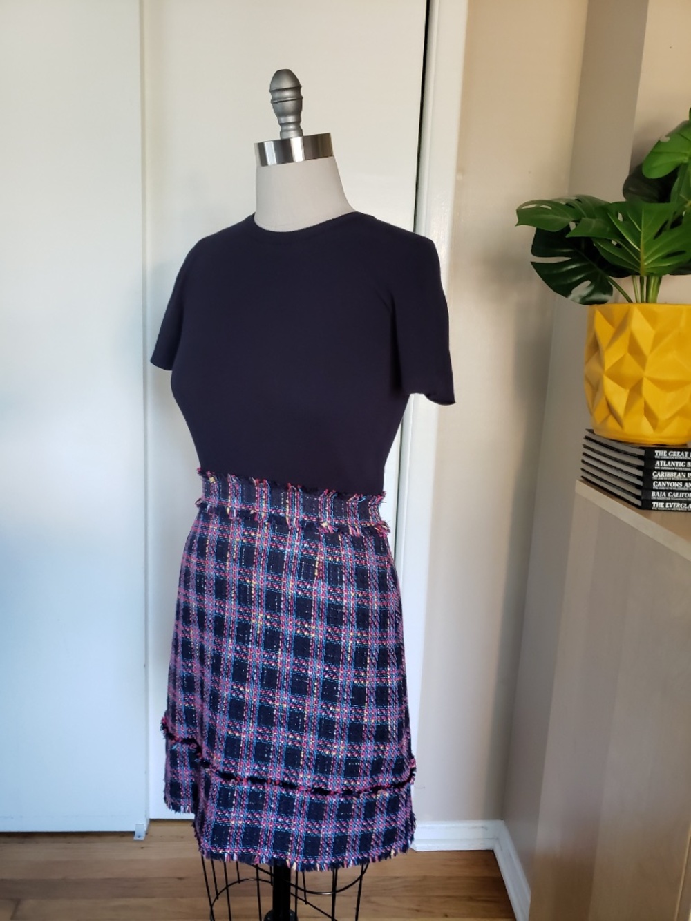 Ted Baker Ribbed Knit Tweed Dress Size 2